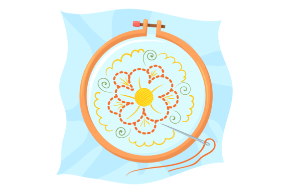 Embroidery Hand Craft Icon. Canvas on Wo